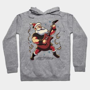 Christmas Guitar Gift Santa Claus Guitarist Funny Guitar Hoodie